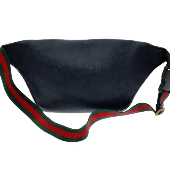 GUCCI Printed (Unisex) Black Leather Belt / Waist Bag with COA - Picture 3 of 16
